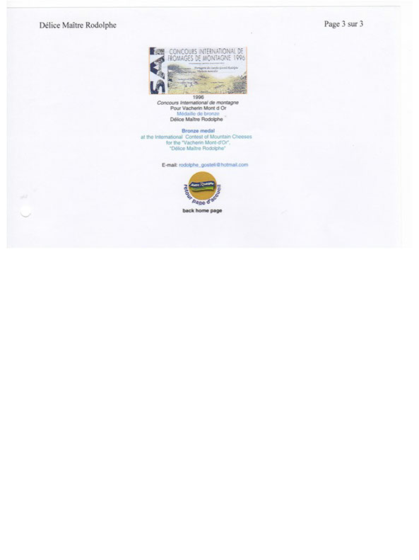 Le Solliat; Fromages; vacherin; raclette; fondue, tomme; Gruyère; Vallée de Joux; Le Sentier; Meule; Rodolphe Gostelli; Récompenses; Prix;